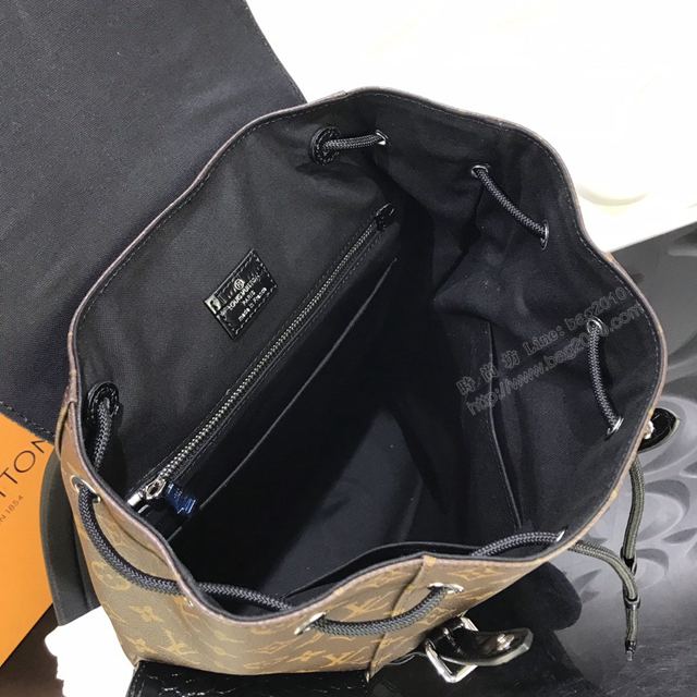LV包 LV雙肩包 N41379鱷魚紋 Christopher小號雙肩包 LV老花男士後背包  ydh3350